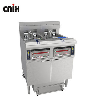 28.6kw Doppeltank Großkapazitäts-Digitalcomputer-Panel Elektrische &amp; Gas-Chips Offene Bratmaschine