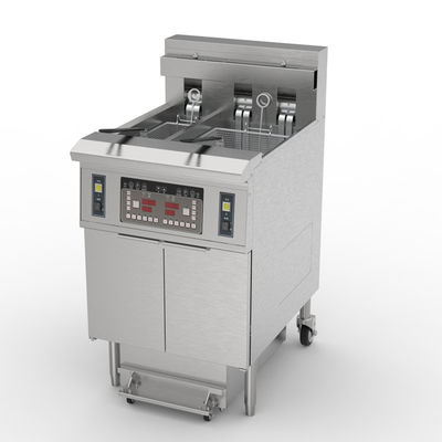 Elektrische zwei Töpfe 3 Körbe 21,5L+11,6L mit Ölfilter-System Chips offene Frittierer