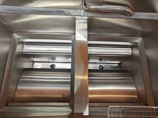 220-Volt-Digital-Computer-Panel Zwei Töpfe Vier Körbe Offener Tiefbrater mit Filtration