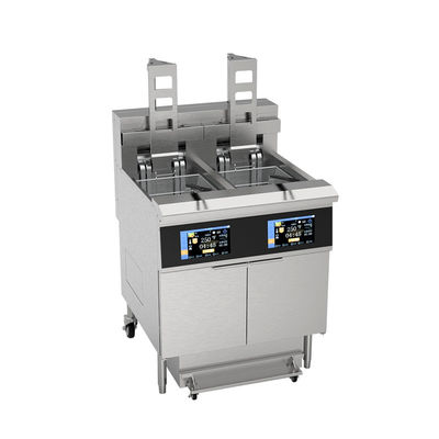 Berührungsschirm Smart Panel Auto Lift Filtration Zwei Töpfe Vier Körbe 304SUS Elektro Gas Offene Chips Fritter