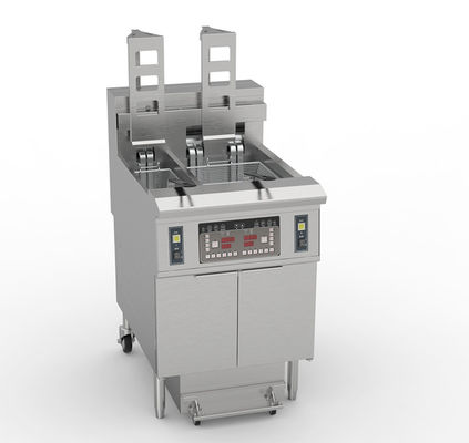 21.4KW Doppeltank 11.6L+21.5L Digitale Computerplatte Elektrische Chips Offene Bratmaschine