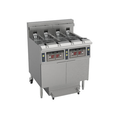 Professionelle digitale Computer-Panel 4 Tank 4 Körbe 28KW 304SUS Elektrische Chips offene Fritteuse