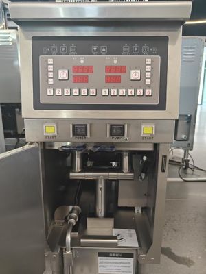 Zwei Töpfe Zwei Körbe 7.5L*2 Kleine Kapazität 14kw Öl sparen Elektrische offene Fritter mit Ölfiltration