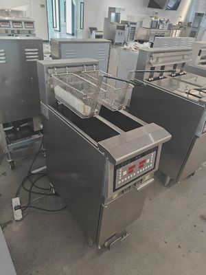 Zwei Töpfe Zwei Körbe 7.5L*2 Kleine Kapazität 14kw Öl sparen Elektrische offene Fritter mit Ölfiltration