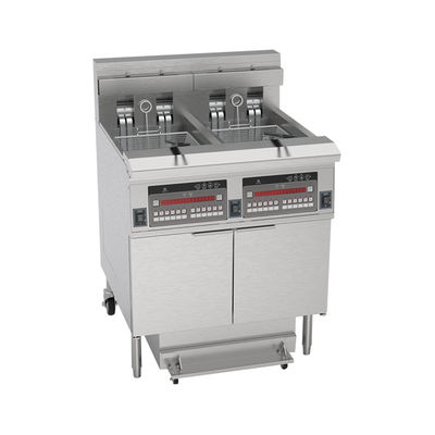 380V 28kw Doppeltank Vier Körbe Digitale Platte Elektrische &amp; Gas-Chips Offene Bratmaschine 15L*2