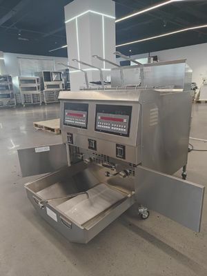 Digitale Computerplatte Zwei Töpfe Vier Körbe Automatische Tieffriture GAS Offene Tieffriture