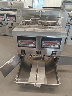 Digitale Computerplatte Zwei Töpfe Vier Körbe Automatische Tieffriture GAS Offene Tieffriture