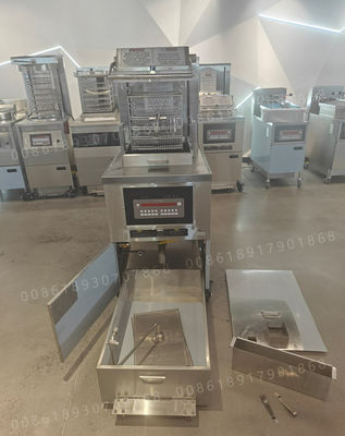 8HD Gas 220V 55L 5 Frittierfach Hochproduktivität Brötchen Huhn Druckfrittier