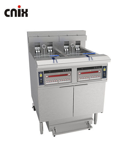 28.6kw Doppeltank Großkapazitäts-Digitalcomputer-Panel Elektrische &amp; Gas-Chips Offene Bratmaschine