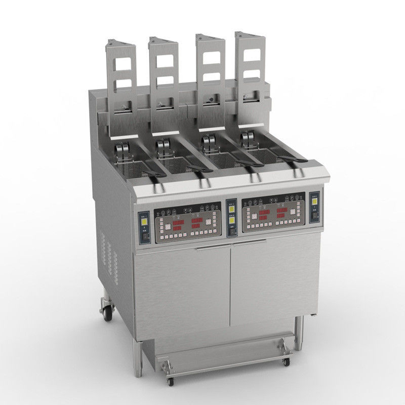 Automatischer Aufzug 4 Töpfe 4 Körbe Digitale Computer-Panel Elektrische offene Fritteuse kommerzielle Fritteusausrüstung
