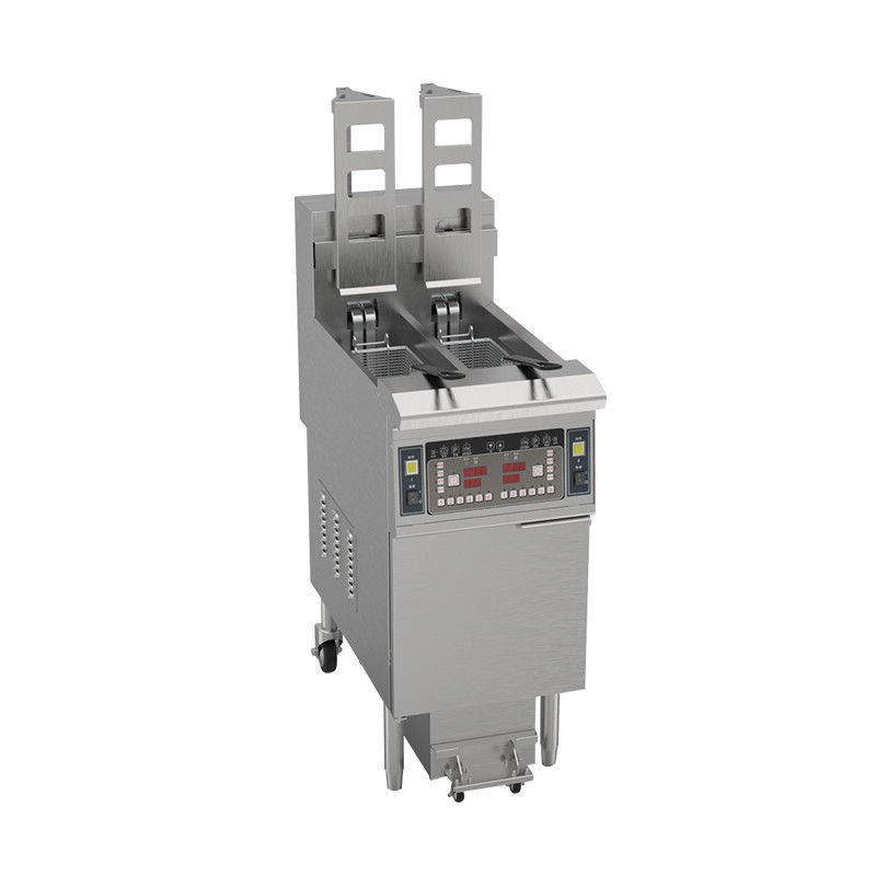 Automatischer Aufzug Zwei Töpfe Zwei Körbe 13L*2 Kapazität Mit Ölfiltration Elektrische Chips Öl Offener Fritter